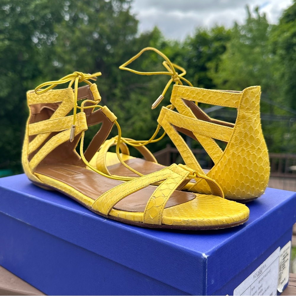 AQUAZZURA SNAKESKIN SANDALS (IT 40)